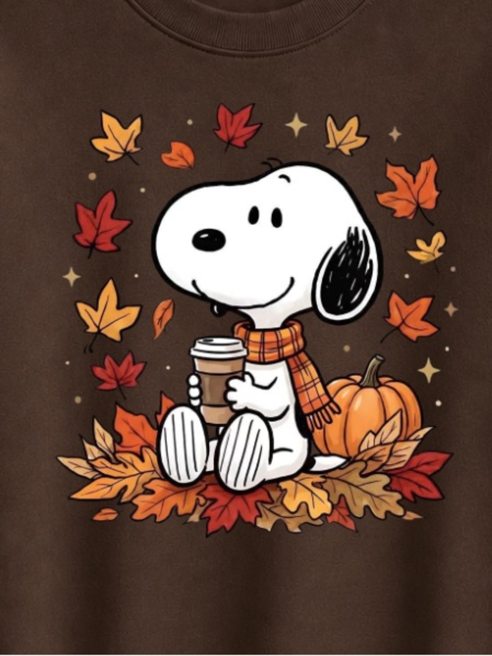 Dark Chocolate Snoopy Fall Graphic Sweatshirt
